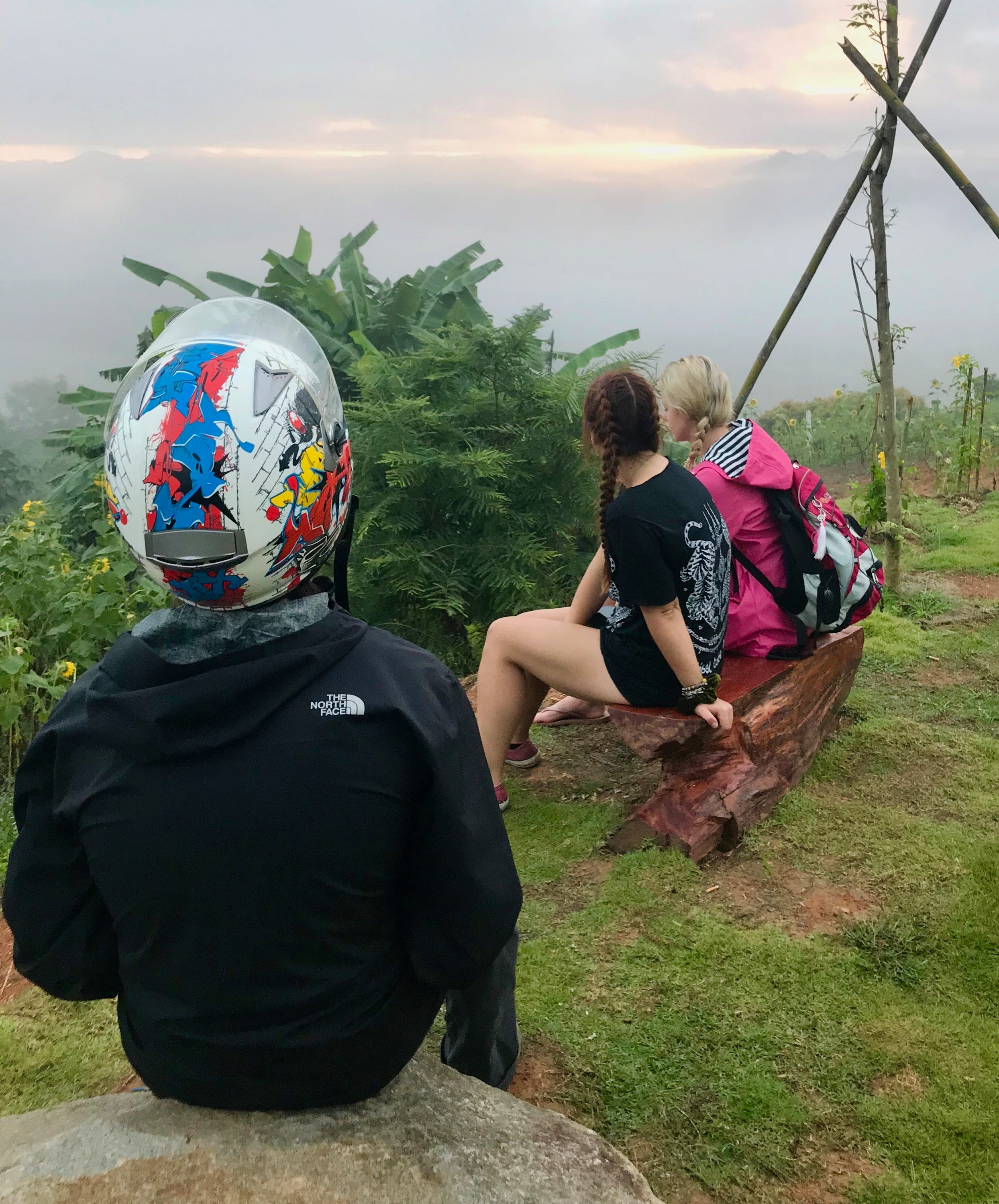 Biking up to the sunset