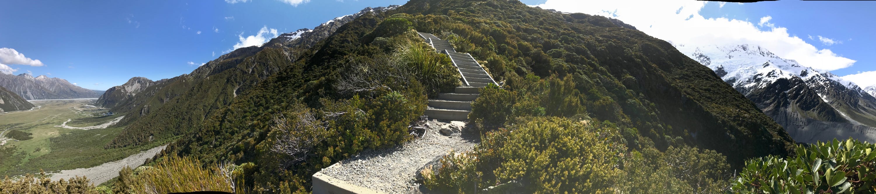 Front-facing on the Sealy Tarns track